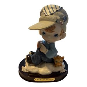 Precious Moments Belle & Benny‎ Little Boy With Blue Clothes And Small Dog